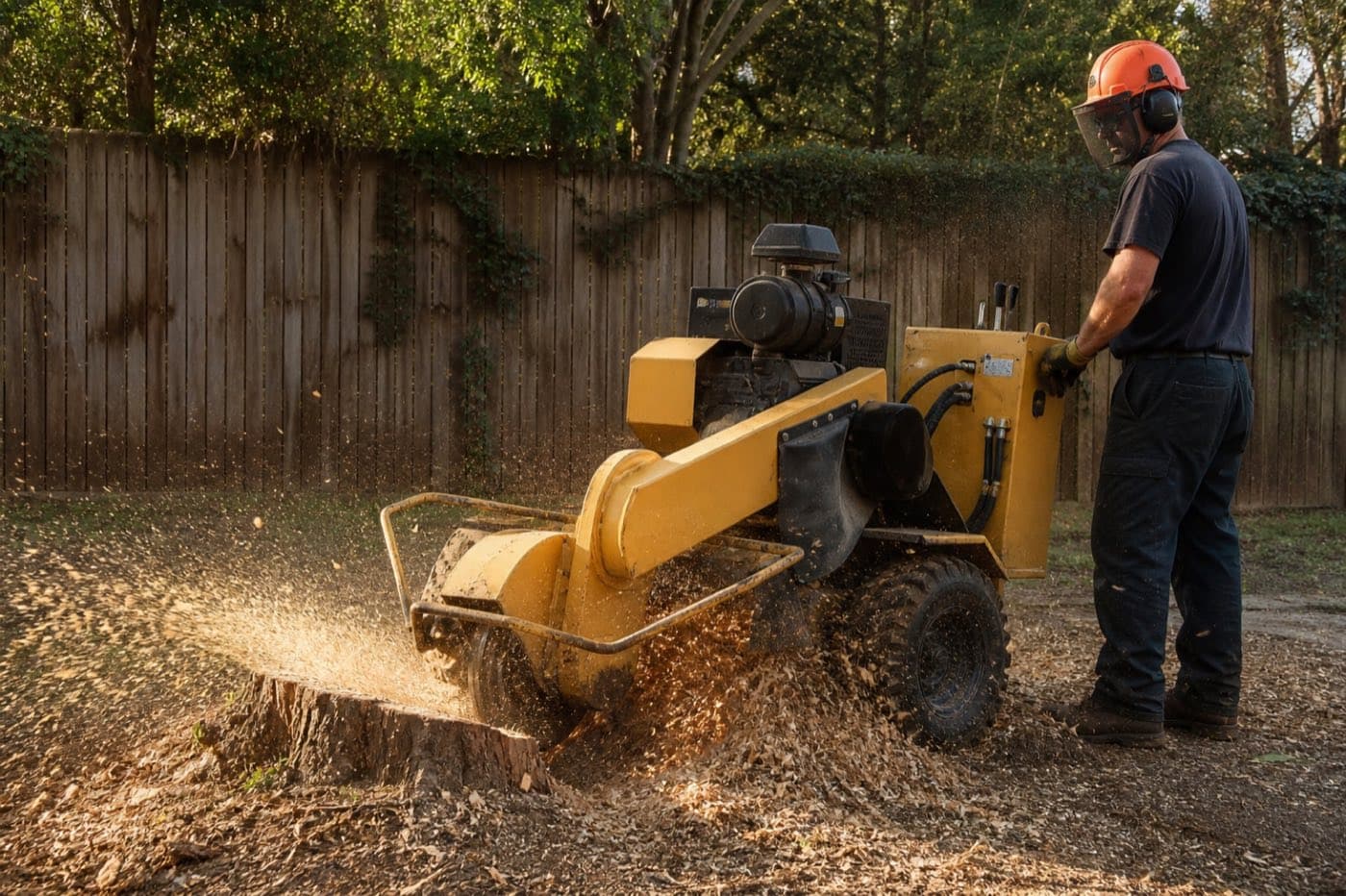 Stump grinding, pruning, and add-on work